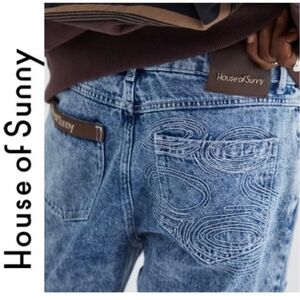 HOUSE OF SUNNY | Acid-Wash Straight   Leg Jeans
